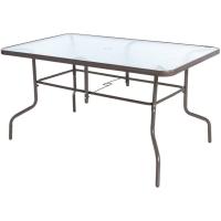 Mesa de jardín de Cristal y Acero |   De 150x90x75 cm |   Resistentes: Cristal Templado, Acero anticorrosión |   para 6 Personas |   para exterior |   Clásico - details 8