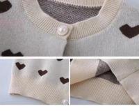 Chaqueta de Punto para Niñas Primavera Otoño Ajuste Suelto, Diseño Jacquard, Moda Infantil - details 4