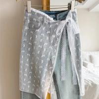 Falda de encaje laminado de gasa de primavera y verano, delantal único con cordones, delantal de niña de especias, vestido de niña. - details 0