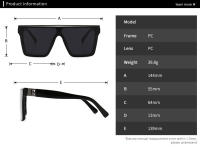 Toyear-gafas de sol cuadradas para hombre y mujer, lentes de sol de marca de diseñador de lujo, a la moda, Estilo Vintage, montura grande, parte superior plana, UV400 - details 3