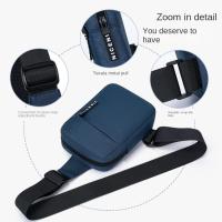 Bolso de pecho Oxford para hombre, bolso de hombro tipo bandolera multifuncional de Color sólido, bolso de cintura deportivo ajustable de estilo coreano - details 10