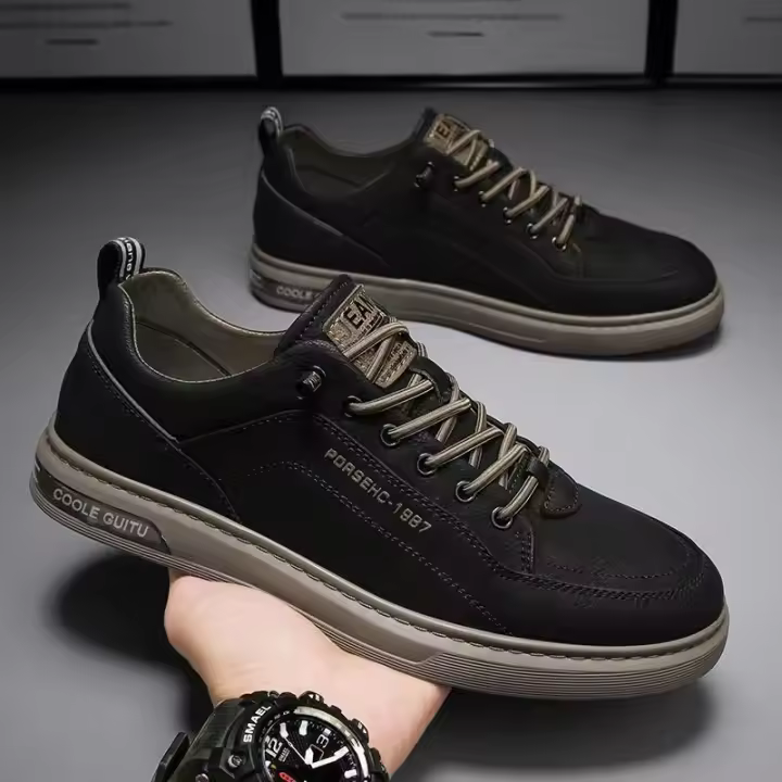 Zapatos Casuales de Moda para Hombres 2025 Suela Suave de Cuero Diseño Versátil - 1