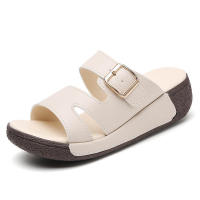 5 sandalias de cuña antideslizantes de verano para mujer, zapatillas informales y cómodas de una palabra - details 1