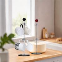 Portavasos de hierro creativo, Base acrílica, estante de almacenamiento para tazas de té al revés, estilo antiguo, ahorro de espacio, portavasos de café para el hogar - details 10