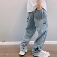 Pantalones Vaqueros Estampados para Hombre Ropa Nueva, Pantalones Vaqueros Holgados de Pierna Ancha, Moda Coreana, Drapados, Rectos, Informales, Sueltos - details 7