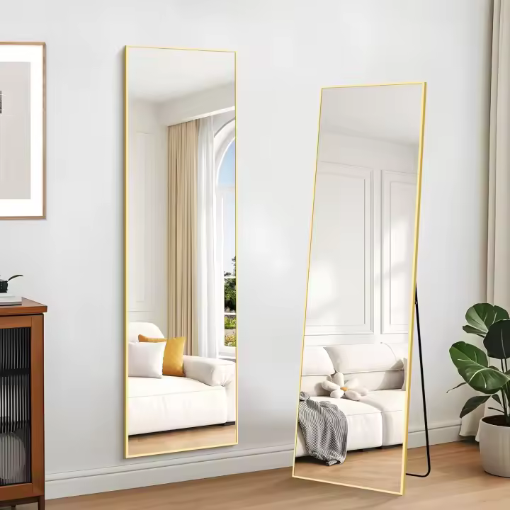 Espejo de Pared Grande Rectangular de 52 x 161 cm Marco Dorado Ideal para Salón, Dormitorio, Pasillo - 1