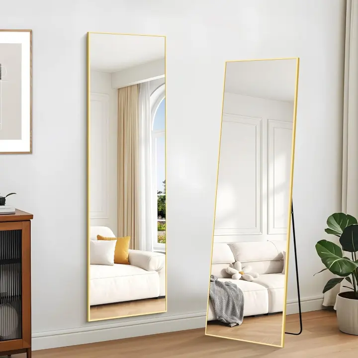 Espejo de Pared Grande Rectangular de 52 x 161 cm Marco Dorado Ideal para Salón, Dormitorio, Pasillo - 1