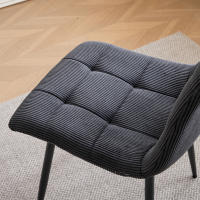 EGOONM-Sillas de comedor de tela de pana acolchadas, tapizadas, patas de Metal para balcón, restaurante y comedor, 4 unidades - details 6