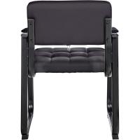 B Tapizada En Cuero Sintético I Silla De Espera con Reposabrazos I Silla Confidente con Base De Metal I Color:, Color:Negro - details 7
