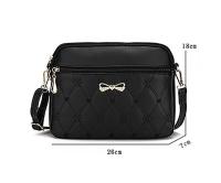 Nuevo Señoras Simple Hombro Bolso Bordado Corazón Crossbody Señoras Cuero Negro Bolso Pequeño Mensajero - details 11