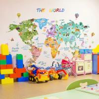 Mapa decorativo de distribución de animales del mundo para dormitorio, habitación de niños, sala de juegos, sala de estar y guardería, pegatina decorativa - details 2