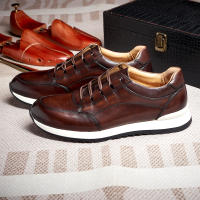 Zapatos de cuero de lujo ligeros zapatos casuales de cuero para hombres zapatos de hombre de fiesta de moda - details 2