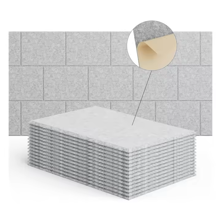 Paneles de pared acústicos autoadhesivos, Panel absorbente de sonido, para estudios de grabación, color gris plateado, 12x8x4 pulgadas, paquete de 15 - 1