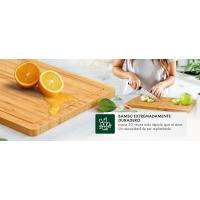 Blumtal Tabla De Cocina 100% Bambú - Tabla de Cortar de madera Resistente, Antiséptica, 38 x 25 cm