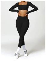 Pantalones de Yoga de cintura alta para mujer, mallas deportivas sin costuras para gimnasio, entrenamiento, barriga, correr - details 4
