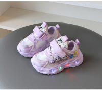 Primavera y otoño nuevos zapatos deportivos para niños princesa de dibujos animados LED luminosos compañeros de clase de 1 a 5 años niñas zapatos deportivos y de ocio - details 10