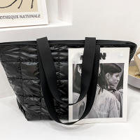 Bolso de mano de algodón con almohadilla espacial para mujer, bolsa de viaje de hombro acolchada, de gran capacidad, impermeable, a la moda, Invierno - details 40
