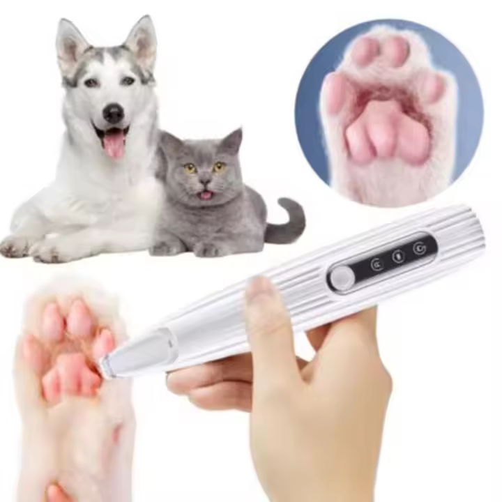 Afeitadora de pies para mascotas de bajo ruido, recargable por USB, con pantalla inteligente, cortapelos eléctrico para mascotas con LED, afeitadora de pelo para gatos a prueba de agua - 1