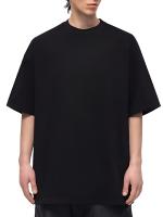 Camiseta con gráfico de cabeza de extraterrestre verde, 100% algodón, cuello redondo informal, corte regular, adecuada para adultos, camiseta de verano. - details 0