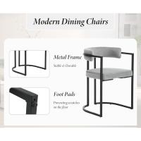 2 Sillas de Cocina con Reposabrazos, Sillas de Salón Modernas con Patas Metálicas Sillas de Descanso Simples para Hogar/Restaurante - details 3