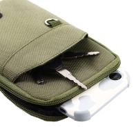 Bolsa de nailon para teléfono para hombre, bolsa de nailon para acampar, color caqui, de una/doble capa, para teléfono móvil, EDC Molle, cinturón, riñonera - details 6