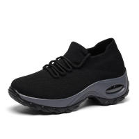 Zapatillas deportivas casuales de correr para mujer, de punto volador, estilo calcetín, talla grande, nuevas. - details 5