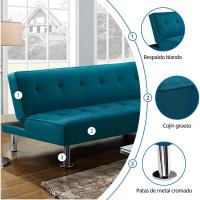 Sofá Cama Plegable de Poliéster 3 Plazas Tamaño 166.5 X92.5cm Capacidad 350 KG - details 6