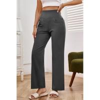 Pantalones de pierna ancha para mujer, cintura alta, lisos, rectos, tres nuevos en otoño, moda coreana, cómodos - details 24