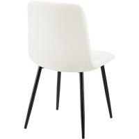 Comedor Antibes tapizada en Polipiel I Butaca de salón con Base metálica de 4 Patas I Asiento de Cocina, Color:Blanco - details 5