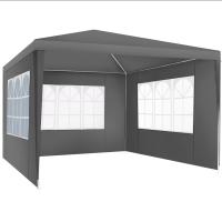 Carpa de Fiesta Robusta Panel Lateral de 3x3m Pabiloncito de Jardín Impermeable con Ventanas - details 0