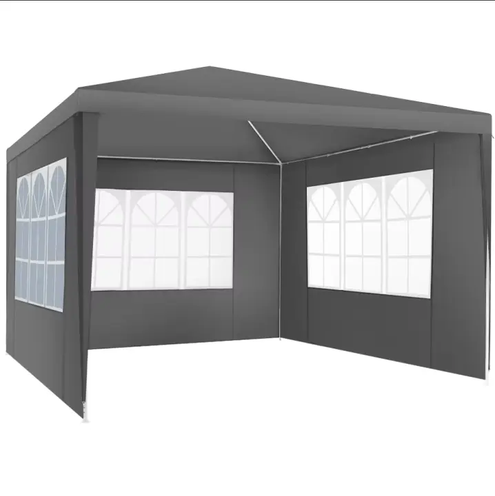Carpa de Fiesta Robusta Panel Lateral de 3x3m Pabiloncito de Jardín Impermeable con Ventanas - 1