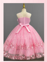 Vestido de Princesa Formal para Niña, con Flores, Largo y Abullonado, para Presentadora, Espectáculo de Piano, Ropa Infantil - details 8