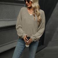 Top para mujer, camiseta holgada lisa con cuello en V, ropa popular coreana elegante de liquidación, años 90 - details 20