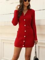 Elegante Vestido Corto de Crochet para Mujer Cuello en V, Estilo Vintage, Moda de Alta Calidad - details 14
