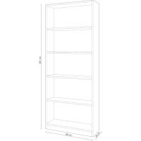 Estantería de Oficina Alta, Modelo Stylus, Acabado en Color Blanco Artik, Medidas: 201 cm (Alto) x 80 cm (Ancho) x 28 cm (Fondo) - details 2
