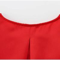 OUWU- Blusas Rojas de Moda con Mangas Abullonadas para Mujer, Blusa Casual con Cuello Redondo y Cordones, Elegantes Tops de Oficina para Mujer Primavera 2025 - details 7
