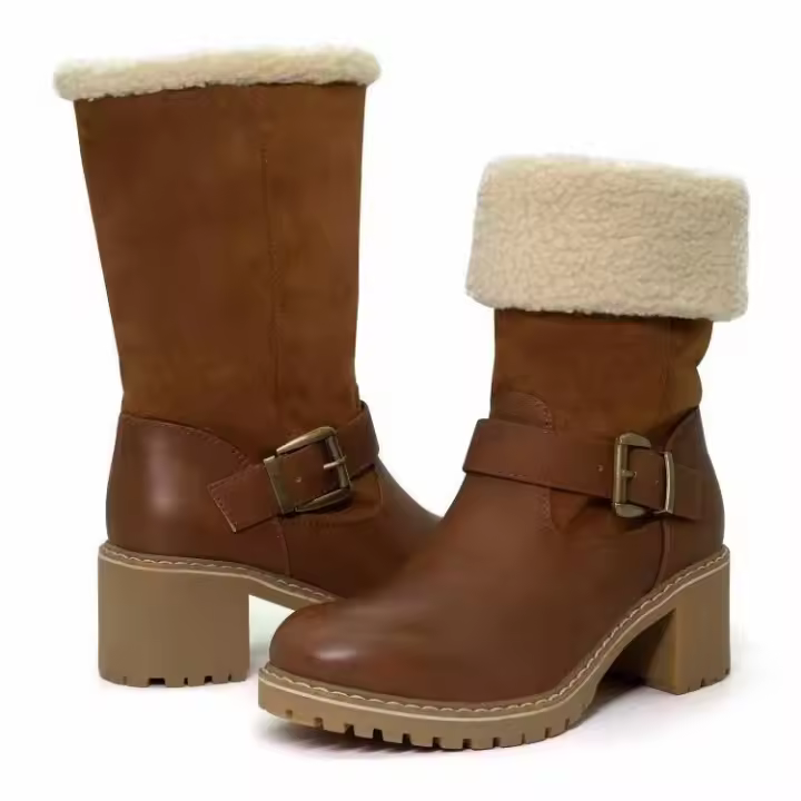 Botas Martin de tacón alto a la moda para mujer, botas cortas informales, zapatos - 1