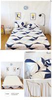 Sábana de Cama Impresa con Flor Azul Funda de Almohada de Lino Reactive para Cama Individual/Reina/Rey Protector de Almohada de Tela Elástica - details 11