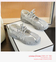 Nuevos zapatos Mary Jane de malla transpirable blanca, zapatos casuales de alta gama para mujer, zapatos de moda. - details 20