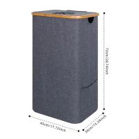 Cubo de reciclaje plegable para bebidas, cesta de lactancia con botella de bambú de gran tamaño, con bolsa interior - details 5