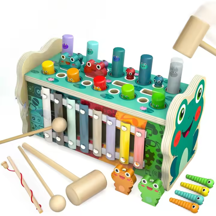 Juguetes Montessori de madera para bebés, juego Whack A Mole, aprendizaje educativo para niños pequeños, los mejores regalos de cumpleaños - 1