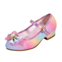 Zapatos de cuero de princesa con diamantes de imitación para niñas, zapatos de tacón alto con purpurina para baile, lentejuelas de moda, zapatos de fiesta de boda para niños - details 7