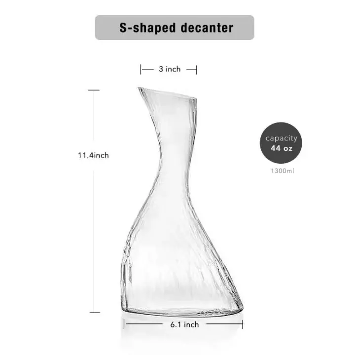 Botella elegante sin plomo en forma de S, vidrio transparente, lata roja, recipiente para jugo, botella de vino - 1