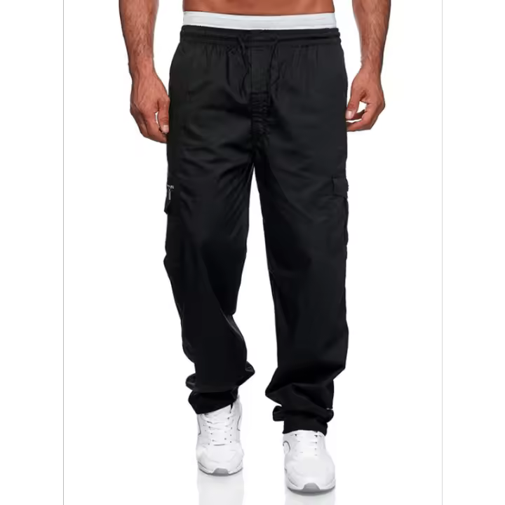 Jerseys rectos con múltiples bolsillos para hombre, pantalones casuales, pantalones Fiess - 1