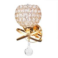 Candelabro de pared de cristal E27, lámpara de cabecera de dormitorio Simple y creativa, luces doradas/Plateadas para dormitorio - details 4