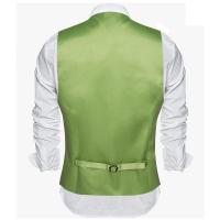 Chaleco de seda para hombre, 30 colores, liso, negro, azul, verde, rojo, Pik Gold Champain, chaleco ajustado de satén morado, Tops para hombre - details 65