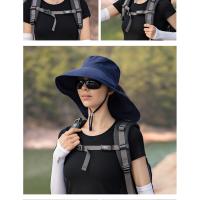 Summer Hat Women Outdoor UV Anti Neck Protection Sun Visor men Fishing Hiking Wide Brim Shawl Sunscreen Ponytail Cap undefine - details 9