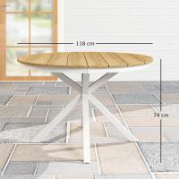 Terraza Exterior Ø118x74 cm con Estructura de Aluminio Patas Cruzadas y Encimera de Listones - details 2