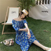 Mangas acampanadas francesas finas con cuello en V estampado casual para mujer, falda de princesa con volantes, nuevo estilo para el verano - details 1