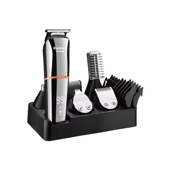 Kemei-Kit DE ASEO multifuncional 11 en 1 para hombre, cortadora eléctrica de pelo para nariz, oreja, Barba, con pantalla LCD maquinilla de afeitar, potente - 1